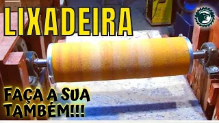 DIY | MÁQUINA CASEIRA LIXADEIRA DE ROLO - DESENGROSSO. Drum sander. Como lixar madeira.