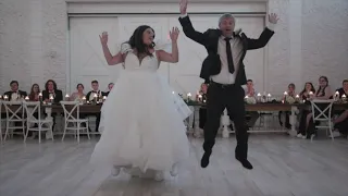 EPIC FATHER DAUGHTER WEDDING DANCE MASHUP EXTRAVAGANZA. DON'T MISS THE ENDING! PICKLEBALL & PROPS!