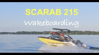 WAKEBOARDING POV behind a Scarab Jet Boat 215 WAKE Edition ID