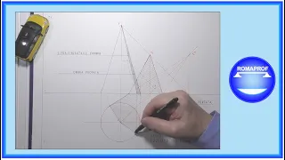 PROIEZIONI ORTOGONALI DELL'OMBRA DI UN CONO CON LA BASE SUL P.O. - (1126)