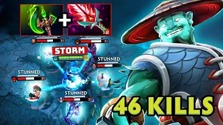 950GPM Storm Spirit Insane Right Click Parasma + Bloodthorn 46Kills Dota 2