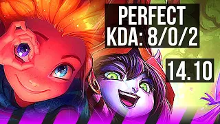 ZOE & Caitlyn vs LULU & Jinx (SUP) | 8/0/2, Legendary, 600+ games | EUW Master | 14.10