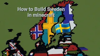 How to Build A Revamped Small scale world flag map in minecrart - Part 9 | Sweden