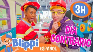 Día opuesto con Blippi y Meekah | Blippi Español | Videos educativos para niños | Aprende y Juega
