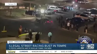 15 people arrested, 14 vehicles towed during illegal street racing bust in Tempe