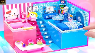 Build Miniature House Hello Kitty vs Frozen in Hot and Cold Style ❄️🔥 Miniature House DIY