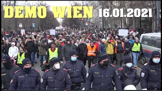 POLIZEIEINSATZ WIEN: über 10.000 Demonstranten bei Groß-Demo am 16.01.2021