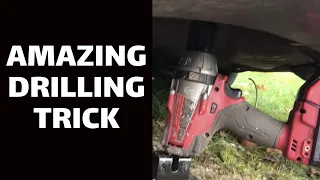 SIMPLE AMAZING DRILLING TRICK: Save Your Arm With a Car Jack