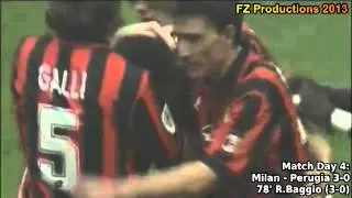 Serie A 1996-1997, day 3 Milan - Perugia 3-0 (R.Baggio goal)