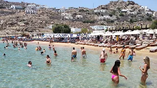 Greece 🇬🇷Mykonos Super Paradise Beach 🏖️ , Thalas , Paraj , JackieO' 1Path 70Steps walking strolling