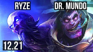 RYZE vs MUNDO (TOP) | 1.5M mastery, 800+ games, 6/2/9 | KR Diamond | 12.21