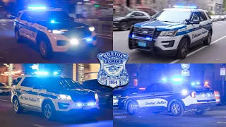 Boston | Police Department Patrol Cars Responding Compilation *SMART SIREN ACTION*