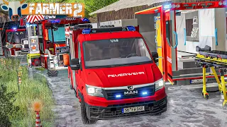 LS19 FarmerTown 2 #64: HOCHWASSER - Großeinsatz für Feuerwehr und THW | LANDWIRTSCHAFTS SIMULATOR 19