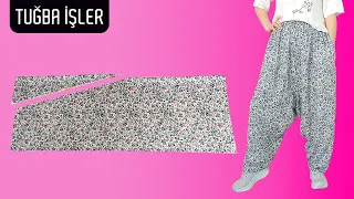 Very Easy Shalwar Cutting and Sewing with Side Pockets | Tuğba İşler