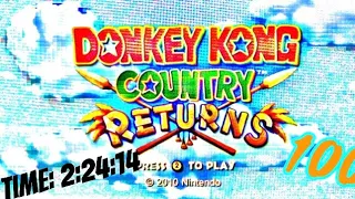 Donkey Kong Country Returns: Speed Run: Any % : Time 2:24:14 ( 100 Subscriber Special )