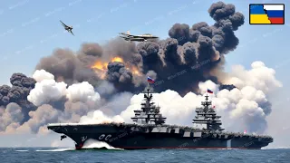 Horrifying Moment, Russian Aircraft Carrier Containing 45 Secret Jets Destroyed By US F-16