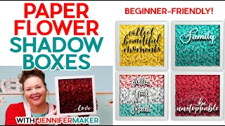 How to Make a Paper Flower Shadow Box with Cricut for Any Size Frame - Beginner-Friendly Tutorial