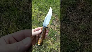 Caribou Antler Bowie knife made from a file