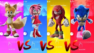 Tails vs Amy Rose vs Knuckles vs Sonic | Tiles Hop Edm Rush