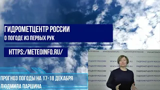 Прогноз погоды на 17-18 декабря. Погода на выходные в Москве со снегом.