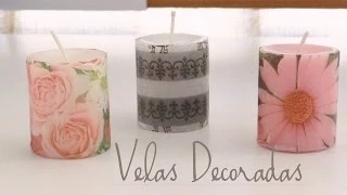 Decoración de velas con servilletas