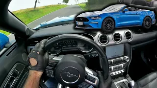 POV test drive | Ford Mustang Convertible 5.0 V8 (2020) - loud engine & exhaust sound!