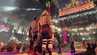 Roman Reigns and Blood Line show closing ramp fan view- Crown Jewel Nov 2022