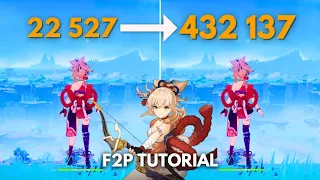 F2P:- YOIMIYA 430k Nuke Tutorial !! [ Genshin Impact ]