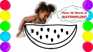 Bolalar uchun tarvuz chizish / How to draw a watermelon for children / Как рисовать арбуз