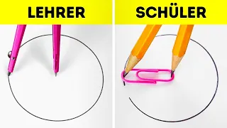 LEHRER vs. SCHÜLER CHALLENGE || Schul-Hacks! Bastelarbeiten für clevere Schüler von 123 GO! SCHOOL