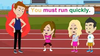 Ella can't run quickly - Funny English Animated Story - Ella English