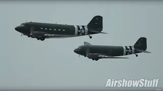 C-47/C-46 Mass Flybys - Thunder Over Michigan 2017