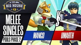 Mang0 vs Umarth0 - Melee Singles Pools WSF - The Big House 10 | Fox vs Marth