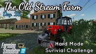 The Old Stream Farm | Day 26 | Hard Mode Survival Challenge | FS22 Xbox series S Timelapse