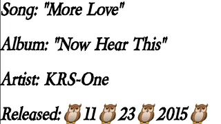 KRS-One - More Love (Lyrics)