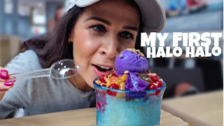 American Tries Filipino Halo Halo for the First Time! 🇵🇭 (BGC, Philippines)