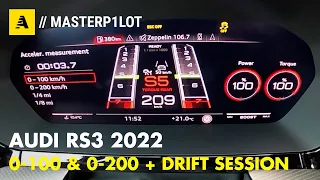 New AUDI RS3 2022 Acceleration 0-100 / 0-200 km/h + DRIFT session (Torque Splitter ON)