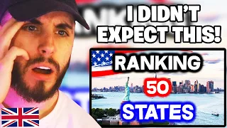 Brit Reacts to All 50 STATES in AMERICA Ranked WORST to BEST