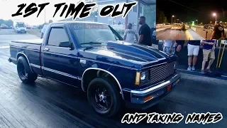 SMALL BLOCK S10 1ST TRIP TO THE DRAG STRIP AND TAKING NAMES ALREADY!