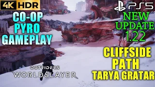 Cliffside Path OUTRIDERS WORLDSLAYER DLC Update 1.22 PS5 Co-Op Mode Pyromancer Gameplay 4K 60FPS HDR