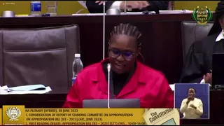 EFF CCT Member and MP Commissar Nqobile Mhlongo in the National Assembly. Thursday, 08 June 2023.