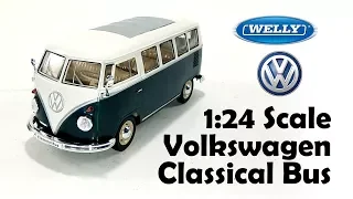 Unboxing - 1962-63 Volkswagen Classical T1 Bus (White Green) Welly NEX 1:24 Scale Diecast Car Model