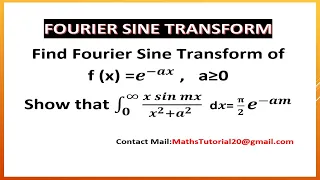 Fourier sine and cosine transform concepts & examples in Tamil