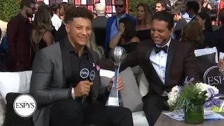 Patrick Mahomes surprised with Best NFL Player award during red carpet interview | 2019 ESPYS