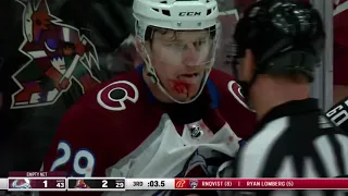 Bloody Nathan MacKinnon fights Dysin Mayo after a high-stick