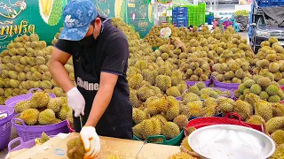 Crazy Speed! Amazing Durian Fruit Cutting Skills - Thai Street Food