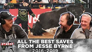 CRAZY Bull Riding Saves!! Jesse Byrne | OFFICE BLOKES REACT!!