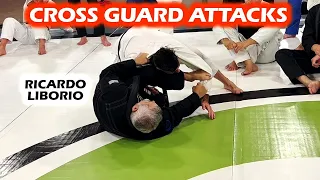 Cross Guard to Triangle, Armbar, & Sweep - Ricardo Liborio