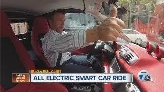 All electric smart car ride