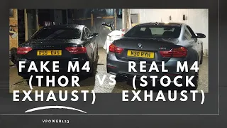 Thor Exhaust on bmw m4 setting vs real m4 stock exhaust sound comparison